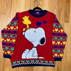 Snoopy & Friends Vintage Rainbow Knit Sweater